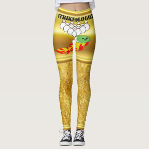 Legging Pinos e bolas de boliche com a palavra STRIKEOLOGI