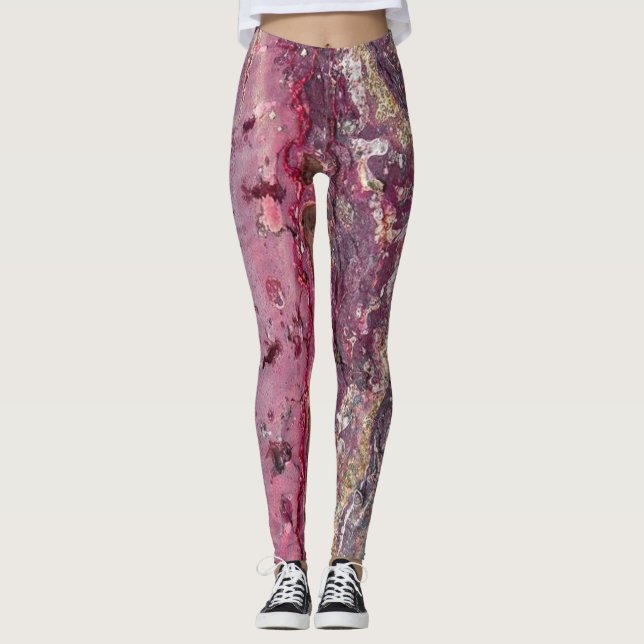 Legging Pinte as caneleiras de pedra do Splatter (Frente)
