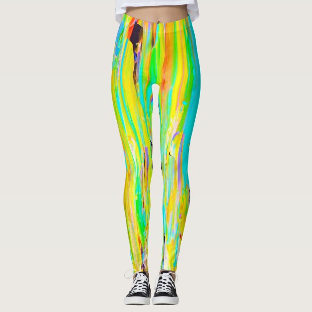 Legging Pinte caneleiras da mancha (Frente)