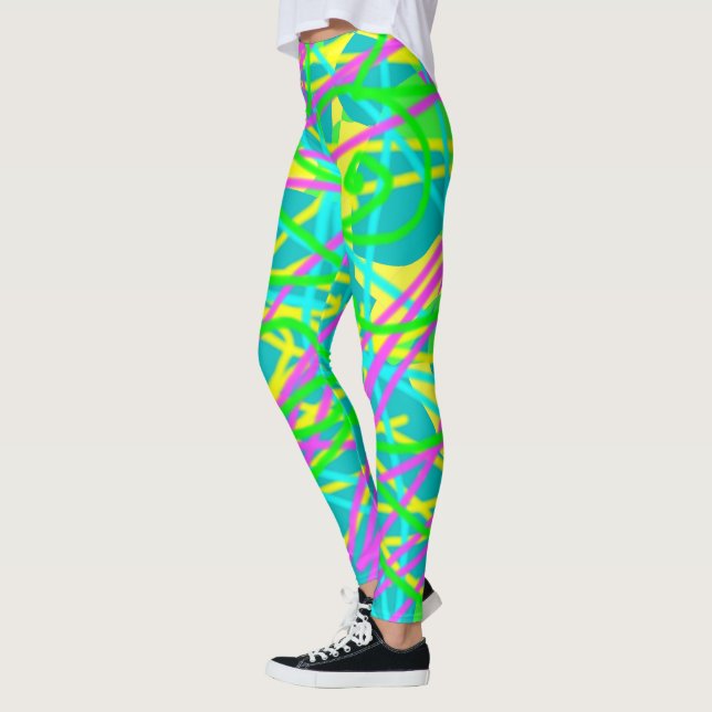 Legging Pinte Meus Sonhos Expressão de Rabiscos Padrão  (Esquerda)