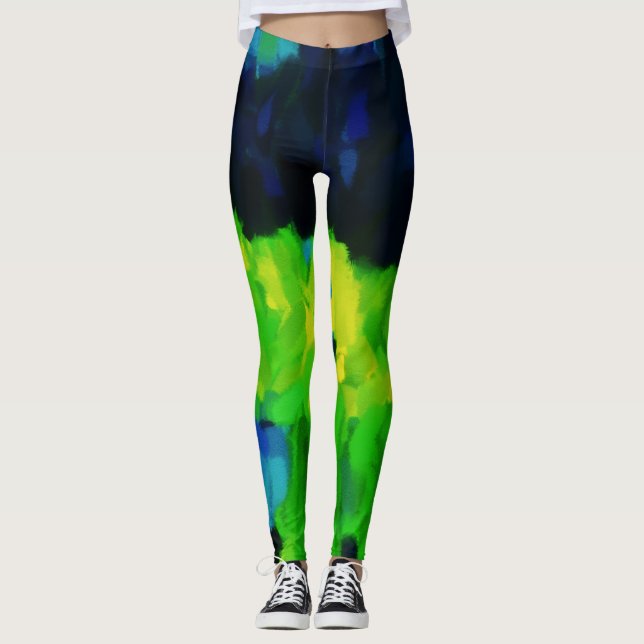 Legging Pintor Verde Azul Splatter (Frente)
