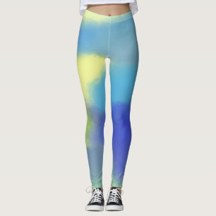 Legging pintura a aquarela abstrato