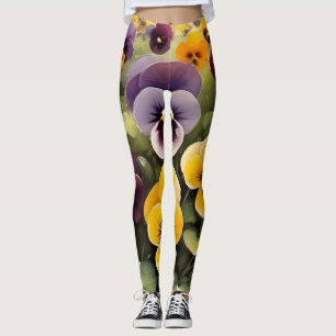 Legging Pintura a aquarela e púrpura