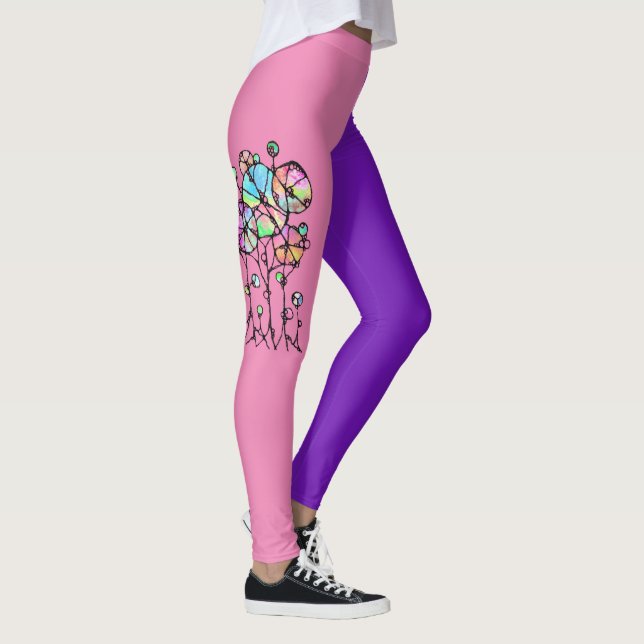 Legging Pintura à Mão - Grupo de Árvores Abstratas 3 + 4 (Direita)