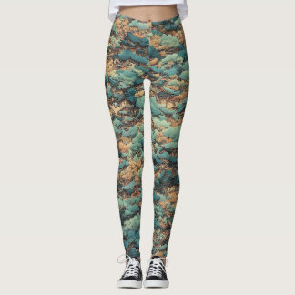 Legging pintura a óleo japonês