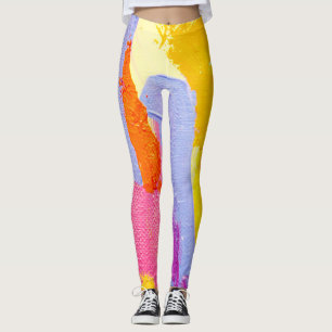 Legging Pintura a óleo original: Abstrato colorida
