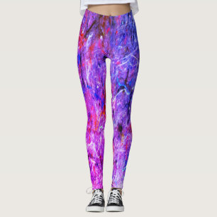 Legging pintura azul-rosa com aspecto impressão legal Legg