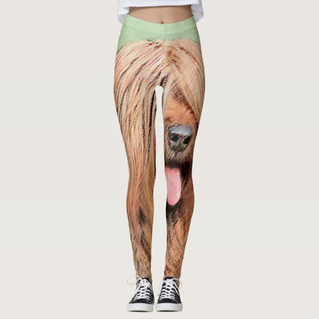 Legging Pintura Briard - Arte Cachorro Original (Frente)