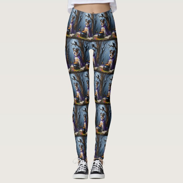 Legging Pintura caprichosa de Halloween de Terrier Austral (Frente)