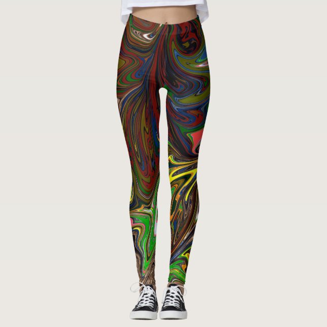 Legging Pintura Colorida | Abstrato Masterpart de arte (Frente)