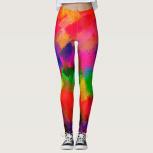 Legging Pintura Colorida de Abstrato