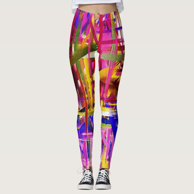 Legging Pintura Colorida de Abstrato nº 15 (Frente)