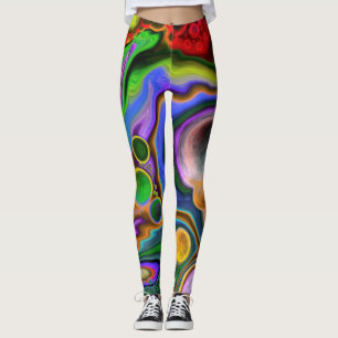 Legging Pintura Colorida de Arte Fluida Colorida