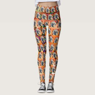 Legging Pintura de Arte Kokopelli Afghan Hound        
