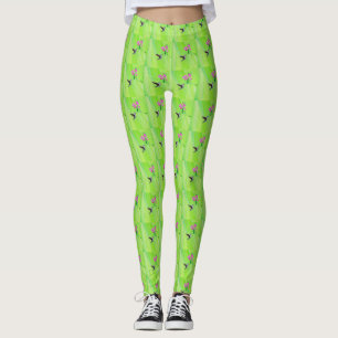 Legging Pintura de aves e ervilhas doces