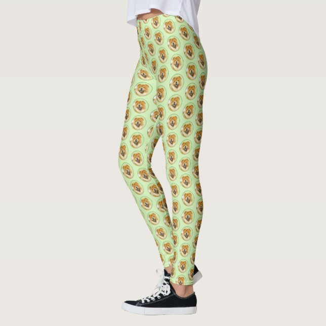 Legging Pintura De Chow Chow - Arte De Cachorro Original (Esquerda)