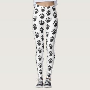 Legging Pintura de corte imprime padrão preto branco
