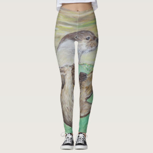 Legging Pintura de Lontras de Rio Repleto
