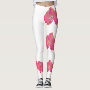 Legging Pintura de orquídea com aquarela