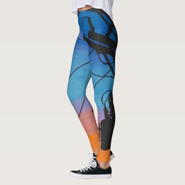 Legging Pintura de "Sunset Hum" em uma (Esquerda)
