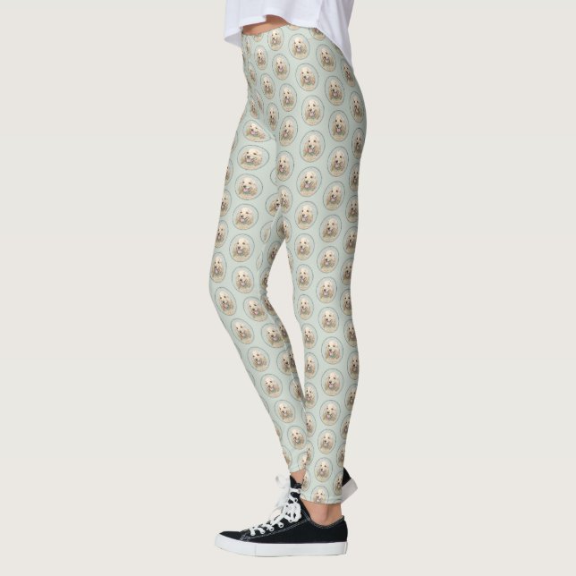 Legging Pintura do Cocker Spaniel Buff - Arte Original par (Esquerda)