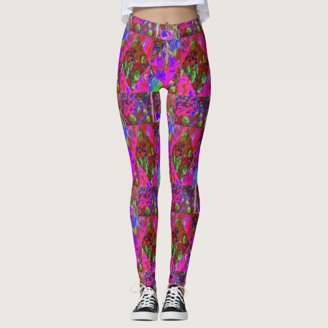 Legging Pintura do Jardim com Hydrangea Verde limão (Frente)