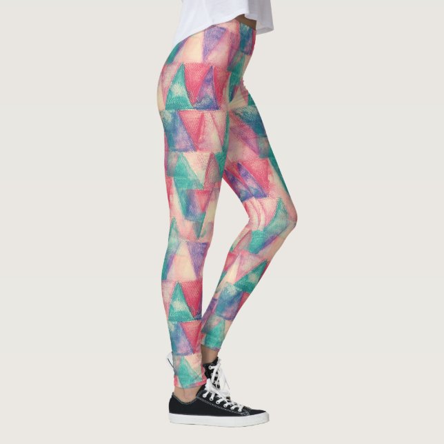 Legging Pintura em Aquarela - Triângulos de Hipster (Direita)