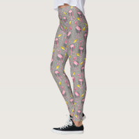 Pintura Flamingo Arte Deco Ferns Cinza Amarelo 20