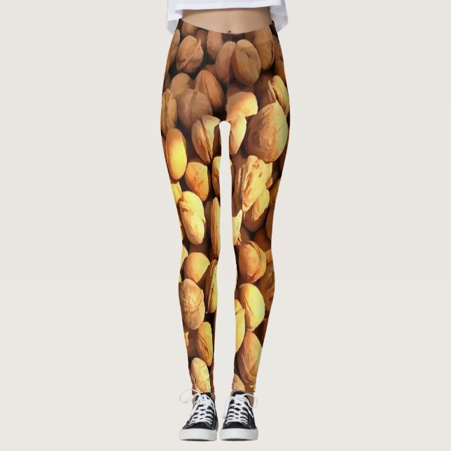 Legging Pintura Hiperrealista das Nozes Frescas (Frente)