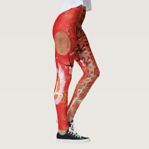 Legging Pintura vermelha japonesa de Japão sakura do sol