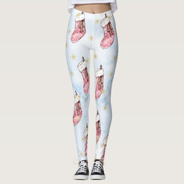 Legging Pinturas de Arte de Natal (Frente)