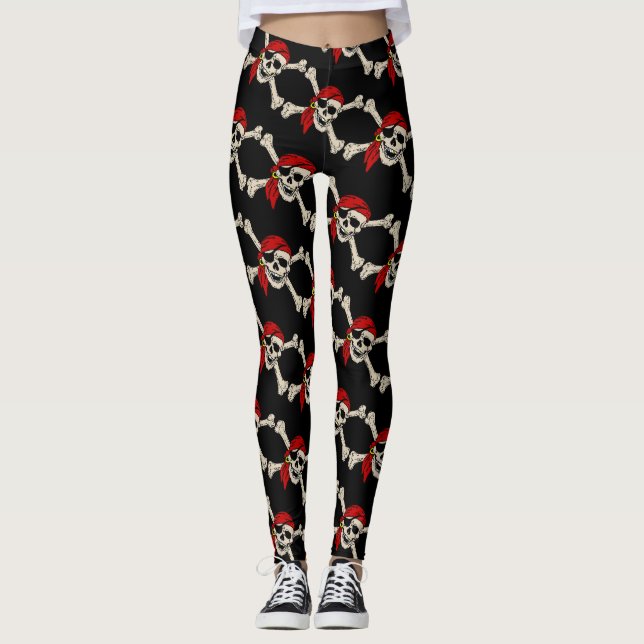 Legging Pirata, Jolly Roger, estilo, (Frente)