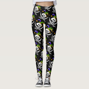 Legging Pirata, Jolly Roger, estilo Mardi Gras,