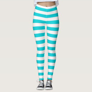 Legging Piscina Nadar Bandas Azuis e Brancas