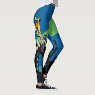 Legging Pisco de peito vermelho e escalada de Batman