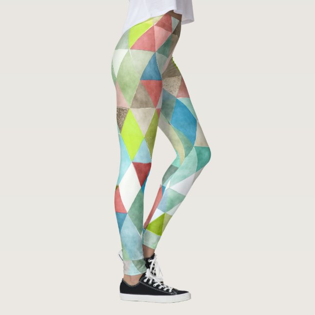 Legging PixDezines Boho Watercolor Geométrico/Triângulos (Direita)