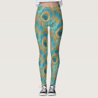 Legging PixDezines Desenhado à Mão H2 Pavão/Cobalto/Azul Á