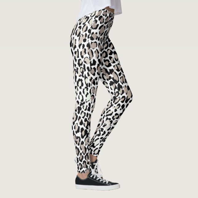 Legging PixDezines Estampa de leopardo/Tom de Prata (Direita)