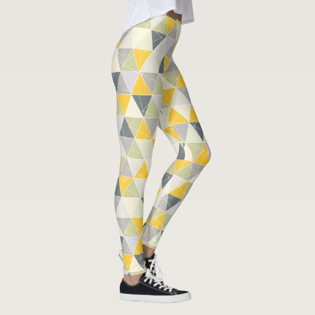 Legging PixDezines Geométrico/Amarelo/Cinza (Direita)