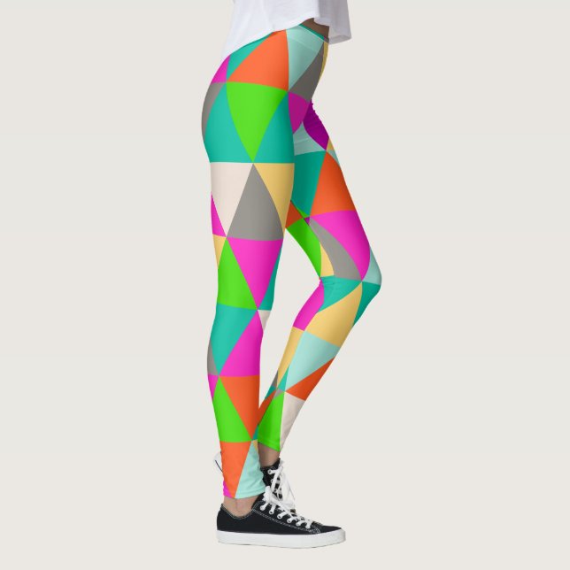 Legging PixDezines Geométrico/Triângulos/Cores Neon (Direita)