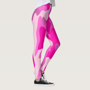 Legging PixDezines Princess Camo, Flashy Quente Rosa