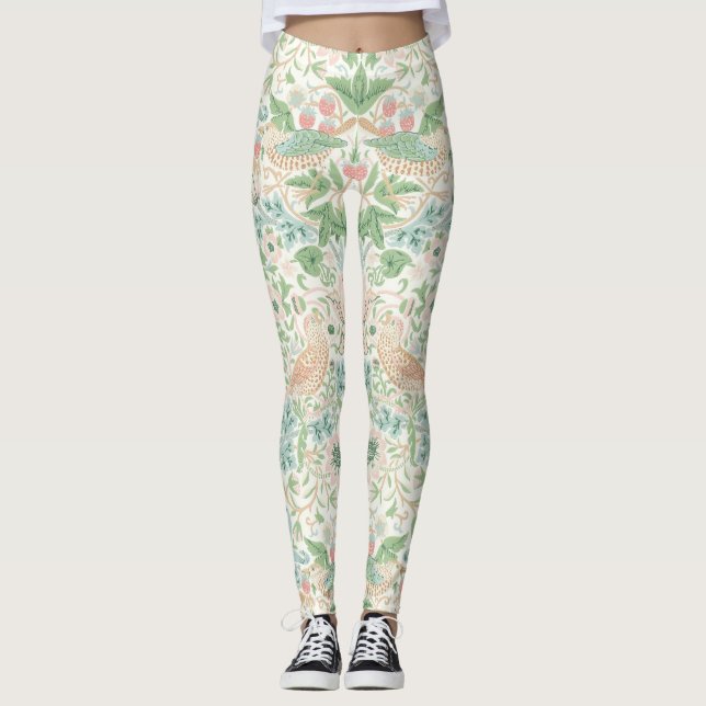 Legging PixDezines William Morris Strawberry Thief Mint (Frente)