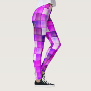 Legging Pixels de Jogo de Vídeo Pink Padrão Quadrado