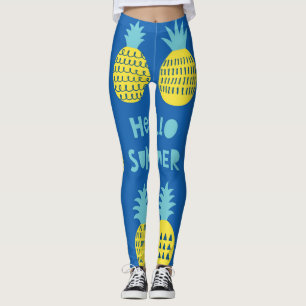 Legging Placa de colheita de abacaxi divertida Design