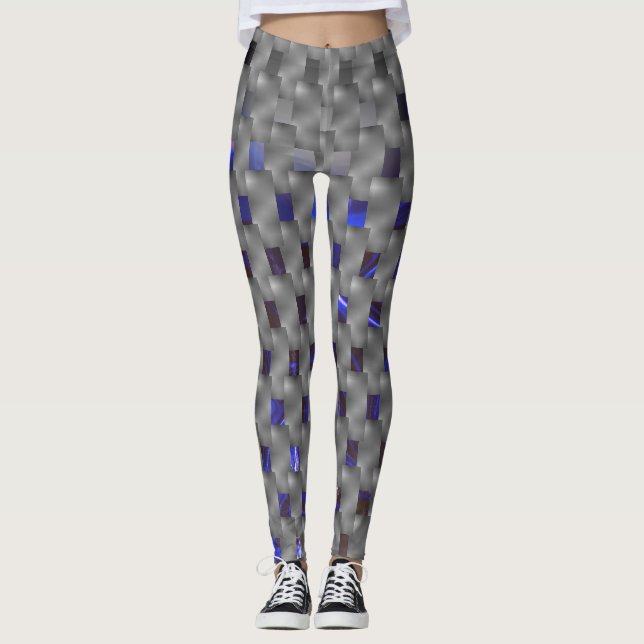 Legging Placas de cinza, formas retangulares, com imagens  (Frente)