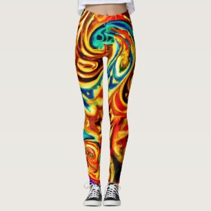 Legging Placas de cor de abstrato