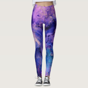 Legging Placas de tinta roxa boêmicas