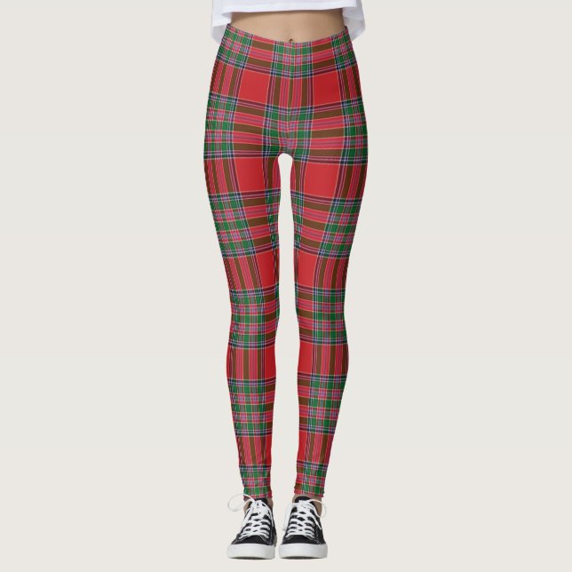Legging Plaid do Clã MacBean no Estilo Tartan (Frente)