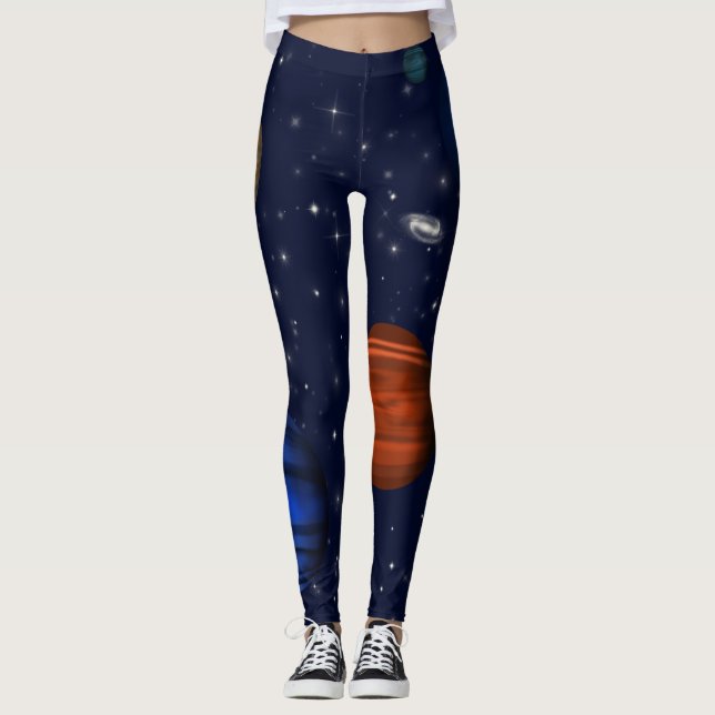 Legging Planetas e galáxias no espaço (Frente)