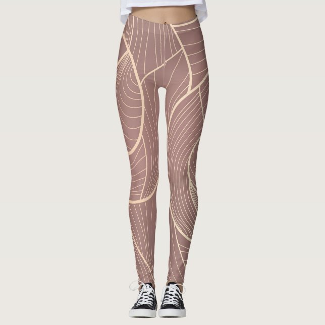 Legging Plano de fundo das linhas Douradas do luxo (Frente)